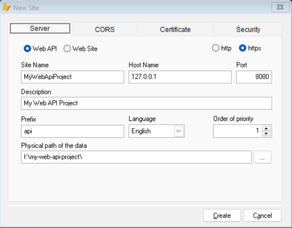 Configuración del Servidor en WinFx